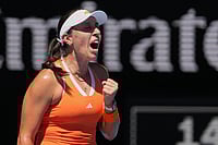 | Photo: AP/Aaron Favila : Jessica Pegula of the U.S. reacts after defeating Oksana Selekhmeteva of Russia in their third round match at the Australian Open tennis championship in Melbourne, Australia.