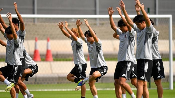 Japan players train ahead of the AFC U23 Asian Cup final against China in Jeddah, Saudi Arabia. - Photo: AFC