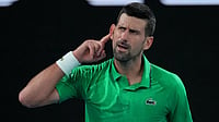 Novak Djokovic Vs Botic Van De Zandschulp Highlights, Australian Open: Serbian Clinches 400th Grand Slam Match Win Photo: AP : Novak Djokovic of Serbia reacts after defeating Botic van de Zandschulp of the Netherlands in their third round match at the Australian Open tennis championship in Melbourne.