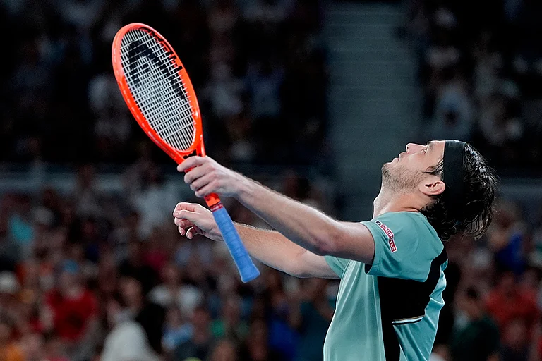 Taylor Fritz of the U.S. reacts after defeating Stan Wawrinka of Switzerland during their third round match at the Australian Open tennis championship in Melbourne, Australia. - | Photo: AP/Asanka Brendon Ratnayake