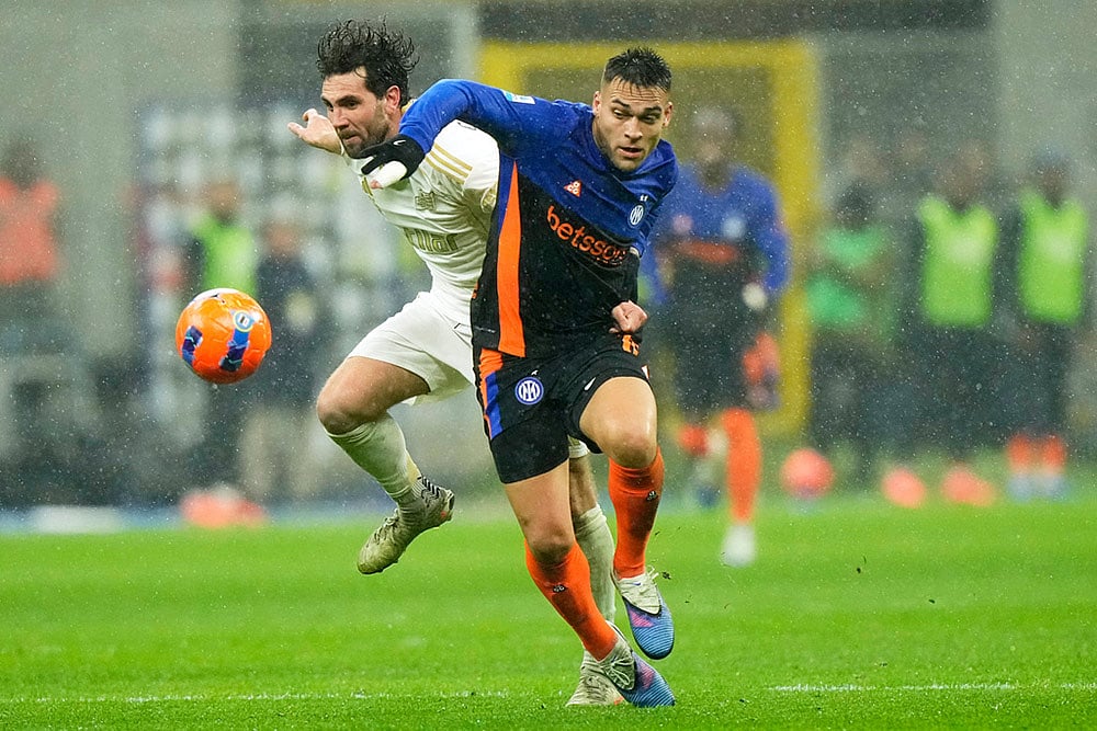 Inter Milan and Pisa Italian soccer serie A match-Lautaro Martinez 