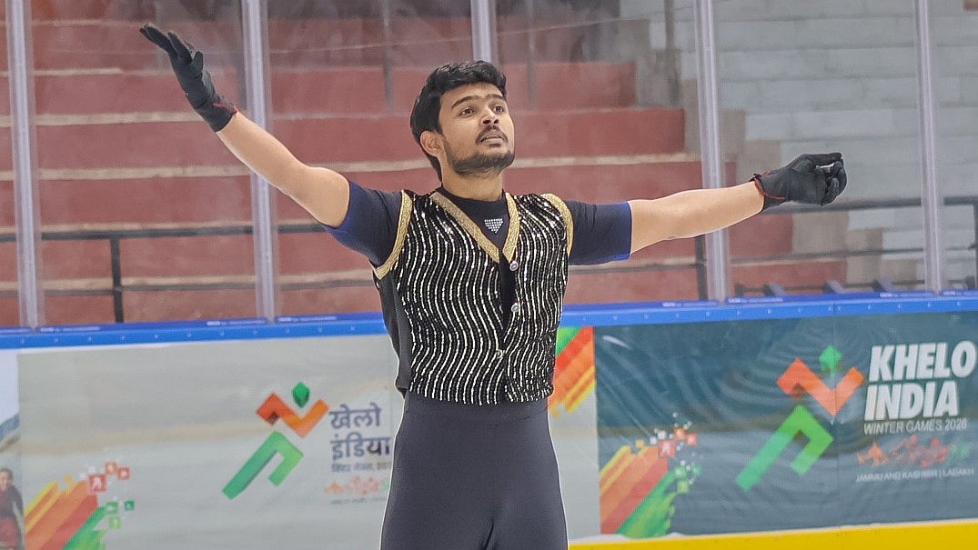 Abhijit Amal Raj during his Figure Skating performance at the Khelo India Winter Games 2026 - KIWG 2026