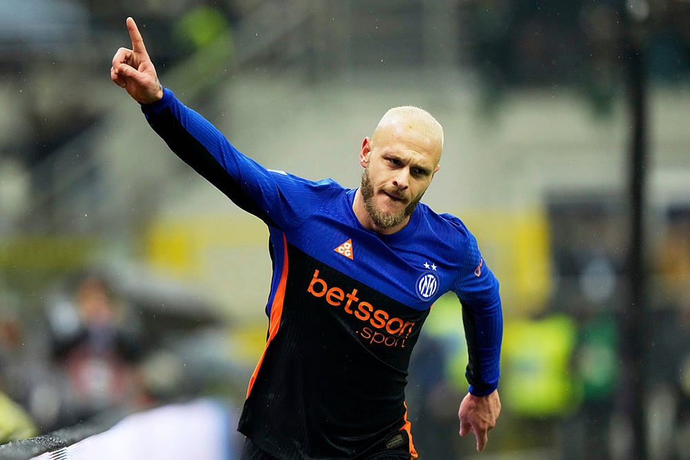 Inter Milan and Pisa Italian soccer serie A match-Federico Dimarco