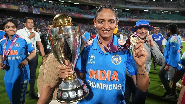 Harmanpreet Kaur guided India to their first-ever ICC Women’s World Cup title on home soil. - File/AP