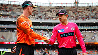 X/BBL : Captains at the bat flip for the Big Bash League 2025-26 final between Perth Scorchers and Sydney Sixers.
