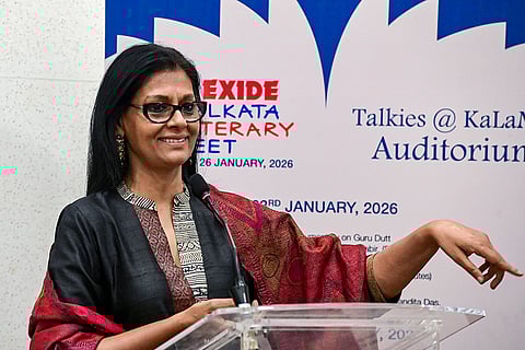 Actor and director Nandita Das speaks during the Exide Kolkata Literary Meet, at Alipore Museum in Kolkata.