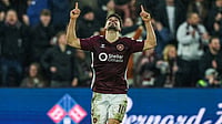 Hearts 2-2 Celtic, Scottish Premiership: Trusty Sent Off As Braga Rescues Point For Jambos Claudio Braga celebrates after scoring for Hearts during the Scottish Premiership match against Celtic on January 25, 2026.