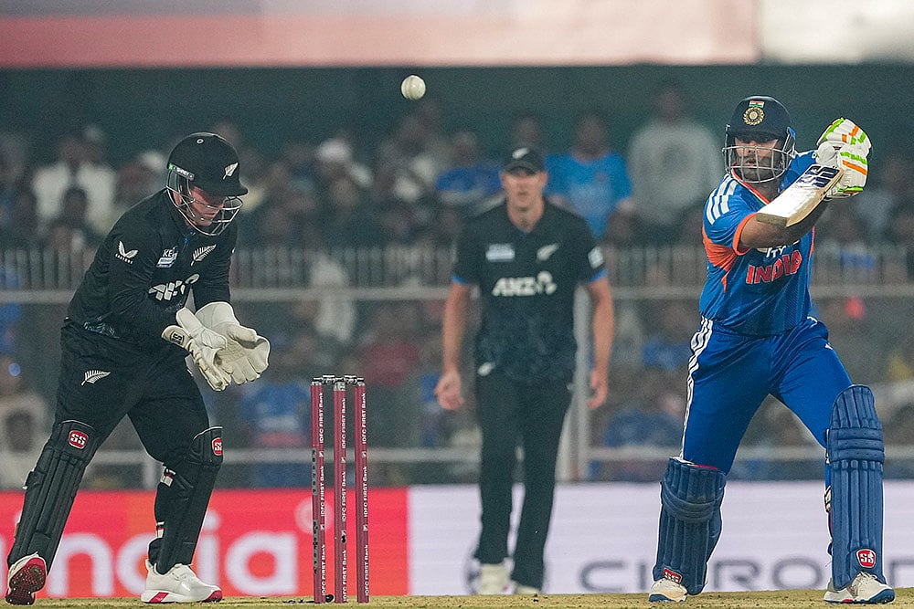 Indias captain Suryakumar Yadav plays a shot