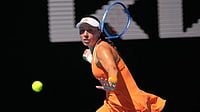 Keys Vs Pegula LIVE Score, Australian Open: All-American Tussle In Women's Singles Fourth Round Tie | Photo: AP/Aaron Favila : Jessica Pegula of the U.S. plays a forehand return to Oksana Selekhmeteva of Russia during their third round match at the Australian Open tennis championship in Melbourne, Australia.