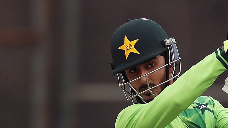 Sameer Minhas in action for Pakistan U19 - ICC/X