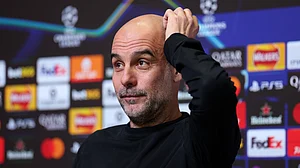 Opta : Manchester City boss Pep Guardiola during UCL matchday 8 press conference