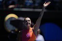 AUS Open 2026: Sabalenka Sees Off Jovic In Straight Sets QF Victory | Photo: AP/Aaron Favila : Aryna Sabalenka of Belarus celebrates after defeating Iva Jovic of the U.S. in their quarterfinal match at the Australian Open tennis championship in Melbourne, Australia.