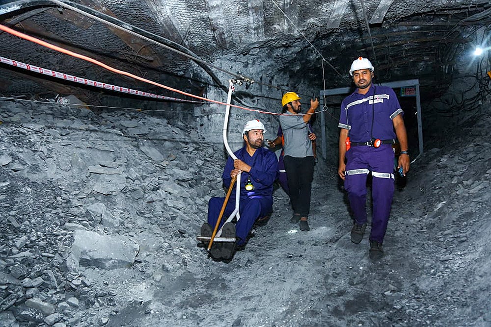 Revanth Reddy visits a mine