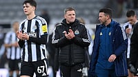 PSG Vs Newcastle Preview, UEFA Champions League: Match Prediction, Players To Watch – All You Need To Know Newcastle United manager Eddie Howe with player Lewis Miley.