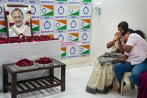Mumbai: NCP workers mourn the death of party leader and Maharashtra Deputy Chief Minister Ajit Pawar, at the party office in Mumbai. Pawar and four others were killed after an aircraft carrying them crashed near Baramati on Wednesday. 