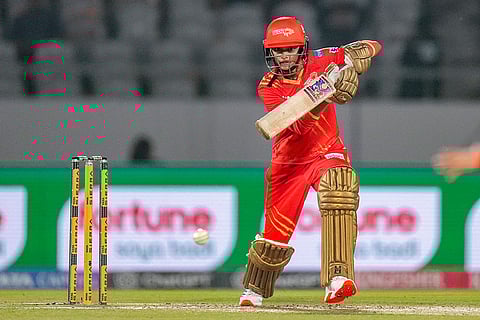 Gujarat Giants' Anushka Sharma plays a shot during the Women's Premier League (WPL) 2026 T20 cricket match between Gujarat Giants and Delhi Capitals, at BCA Stadium, in Vadodara, Gujarat.