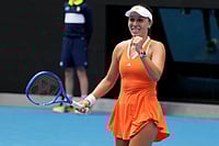 Australian Open 2026: Pegula Beats Fellow American Anisimova Reach Semis | Photo: AP/Dar Yasin : Jessica Pegula of the U.S. celebrates after defeating compatriot Amanda Anisimova during their quarterfinal match at the Australian Open tennis championship in Melbourne, Australia.