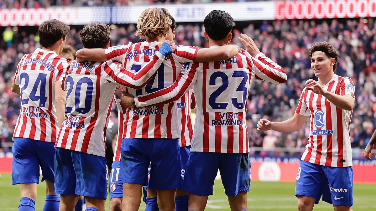 Atletico Madrid footballers celebrating  - atletienglish/X