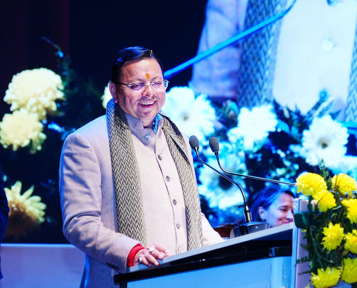 CM Dhami addressing the audience at the first UCC Day