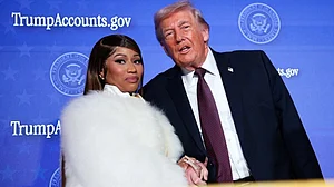X : Nicki Minaj and Donald Trump at Trump Accounts Summit