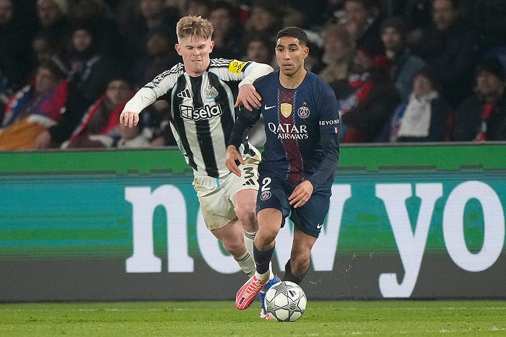 PSG vs Newcastle United Champions League Soccer-Achraf Hakimi