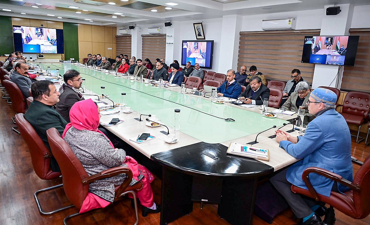 Jammu and Kashmir Chief Minister Omar Abdullah holds pre-Budget consultations with MLAs from Jammu and Samba Jammu  - (@CM_JnK X ANI Photo)
Source: IMAGO / ANI News 