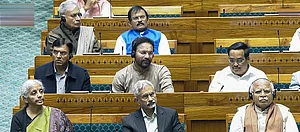 PTI : Union Ministers Nirmala Sitharaman, S. Jaishankar, Manohar Lal, Mansukh Mandaviya, G. Kishan Reddy and C.R. Patil listen to President Droupadi Murmu's address during the joint sitting of both Houses of Parliament on the first day of the Budget session, in New Delhi, Wednesday, Jan. 28, 2026.