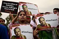 Source: IMAGO / Newscom World : A candle light vigil was organised for the journalist Gauri Lankesh who was murdered in Bangalore on Tuesday night, on September 6, 2017 in New Delhi, India
