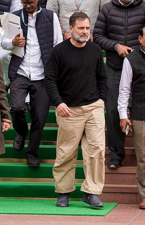 Leader of Opposition in the Lok Sabha Rahul Gandhi during the Budget session of Parliament, in New Delhi.