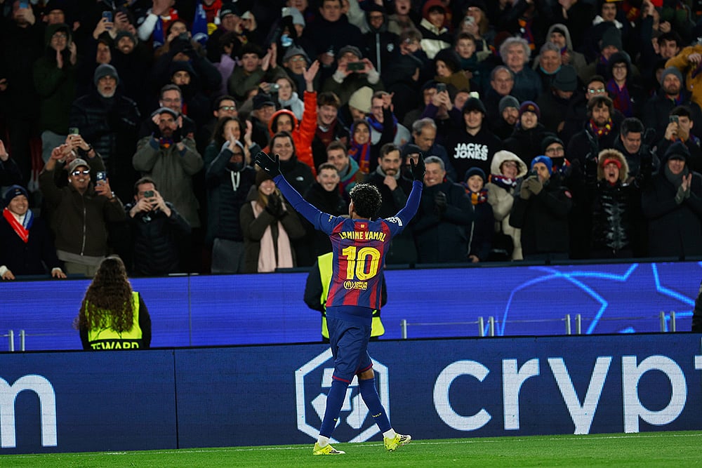 Barcelona vs Copenhagen Champions League Soccer-Lamine Yamal