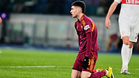 | Photo: AP/Gregorio Borgia : Roma's Matias Soule reacts after a missed chance during the Europa League soccer match between Roma and VfB Stuttgart in Rome, Thursday, Jan. 22, 2026.