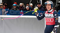 Lindsey Vonn Crashes In Final Downhill Before Winter Olympics, Airlifted For Medical Checks | Photo: AP/Giovanni Auletta : United States' Lindsey Vonn at the finish line after crashing, during an alpine ski, women's World Cup downhill, in Crans Montana , Switzerland, Friday, Jan. 30, 2026.