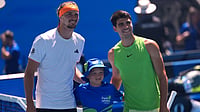 Carlos Alcaraz Vs Alexander Zverev LIVE Score, Australian Open 2026: Set 1 Underway In Melbourne Park AP/Aaron Favila : Carlos Alcaraz, right, of Spain and Alexander Zverev of Germany pose for a photo.