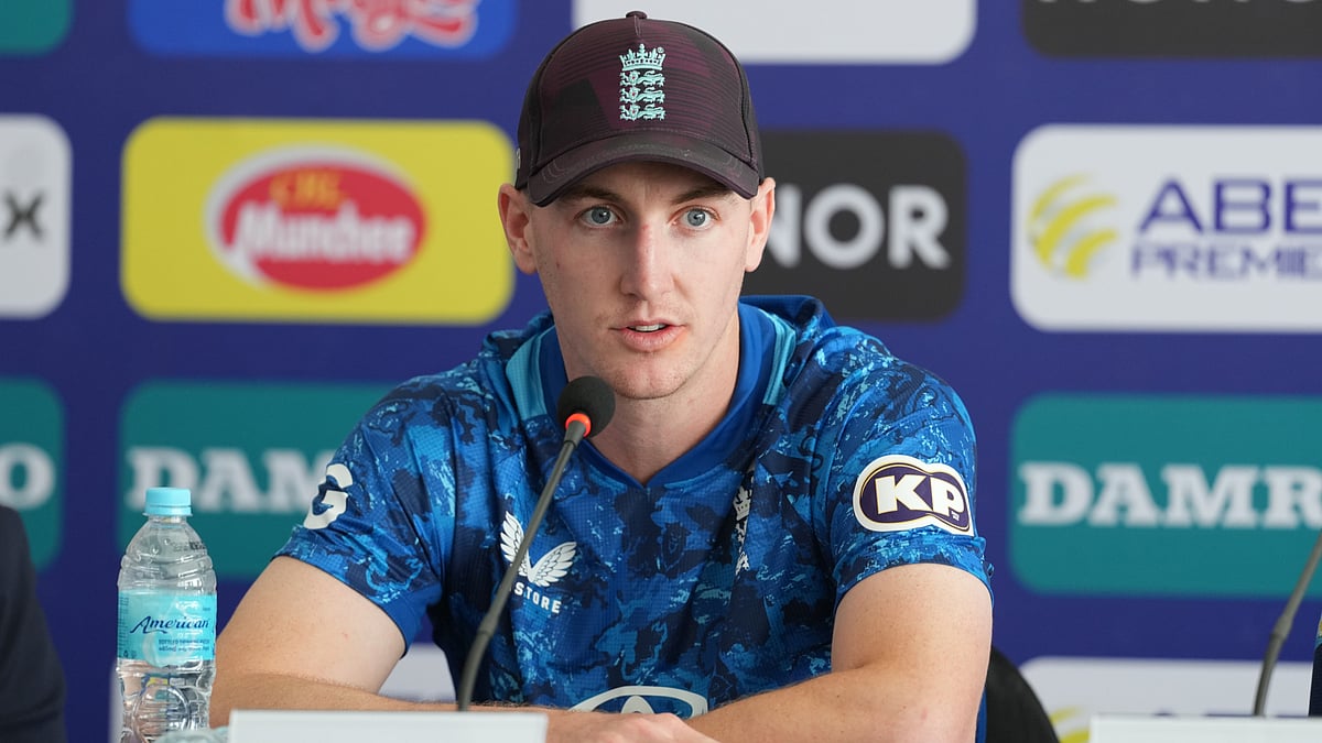 Harry Brook during a press conference in Sri Lanka  - File