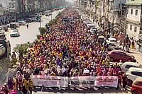 Day In Pics: January 31, 2026 | Photo: PTI : People take part in 'Save Manipur' rally, organised by the Coordinating Committee on Manipur Integrity (COCOMI), to assert their stand that the territorial and administrative integrity of the state cannot be divided at any cost, in Imphal, Manipur.