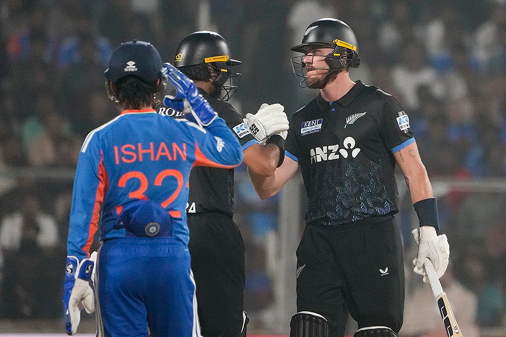 India and New Zealand 5th T20I-Finn Allen celebrates his half century 