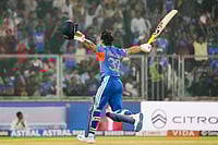 India Vs New Zealand, 5th T20I: See Best Photos From Thiruvananthapuram | Photo: PTI/R SenthilKumar : India's Ishan Kishan celebrates his century during the fifth and final T20 International cricket match between India and New Zealand, at the Greenfield International Stadium, in Thiruvananthapuram, Kerala.