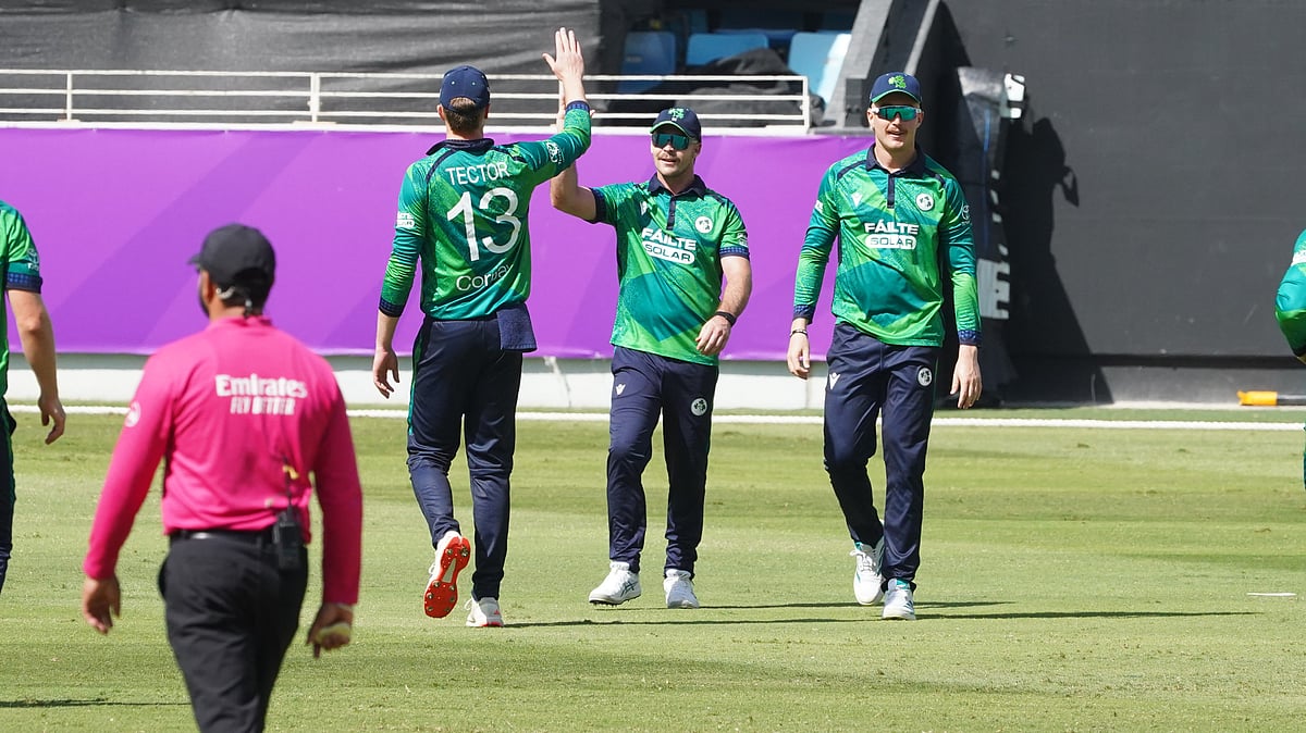 Ireland celebrate a UAE wicket during the second T20 international in Dubai. - X/Cricket Ireland