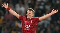 Sri Lanka Vs England: Who Won Yesterday In 1st T20I Match At Pallekele - Check Result (AP Photo/Eranga Jayawardena)
: England's Sam Curran celebrates hat trick wicket during the first T20 cricket match between England and Sri Lanka in Pallekele, Sri Lanka, Friday, Jan, 30. 2026.