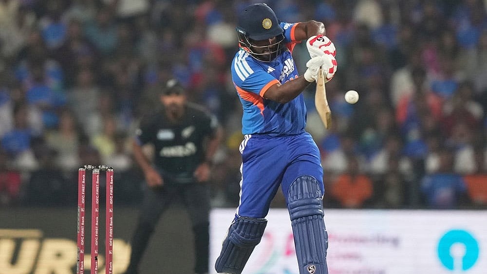 India's Sanju Samson will play his first home international match on January 31, 2026 ever since his debut in 2015. - | Photo: AP/Mahesh Kumar A.