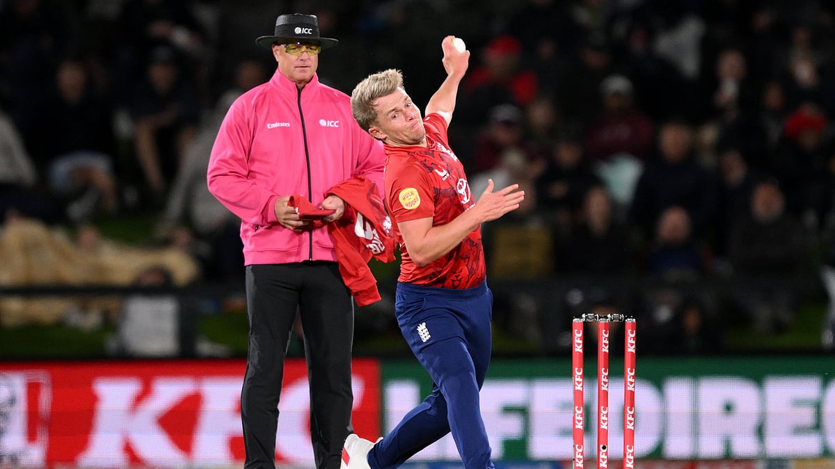 England cricketer Sam Curran in action against Sri Lanka in the 1st T20I.  - englandcricket/X