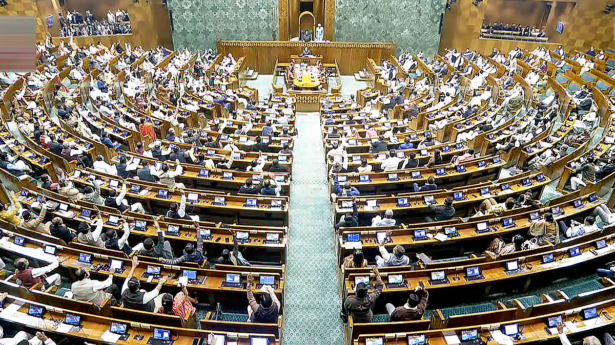 Proceedings underway in the Lok Sabha during the Budget Session of Parliament, in New Delhi, Sunday, Feb. 1, 2026.  - | Photo: Sansad TV via PTI