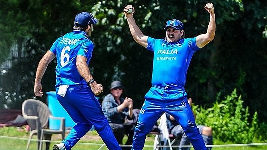 Italy players in action in the ICC T20 World Cup 2026 European qualifiers.  - ICC/X