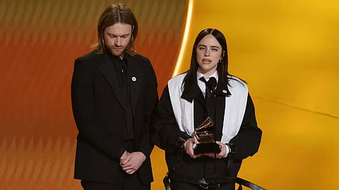 Billie Eilish accepts the award for Song of the Year for “Wildflower”
