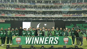 TheRealPCB/X : Pakistan cricket team after winning T20I series against Australia.