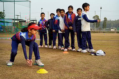 Eight-year-old Sanyuri, who trains at the same academy and wants to bowl like Kashvee. 