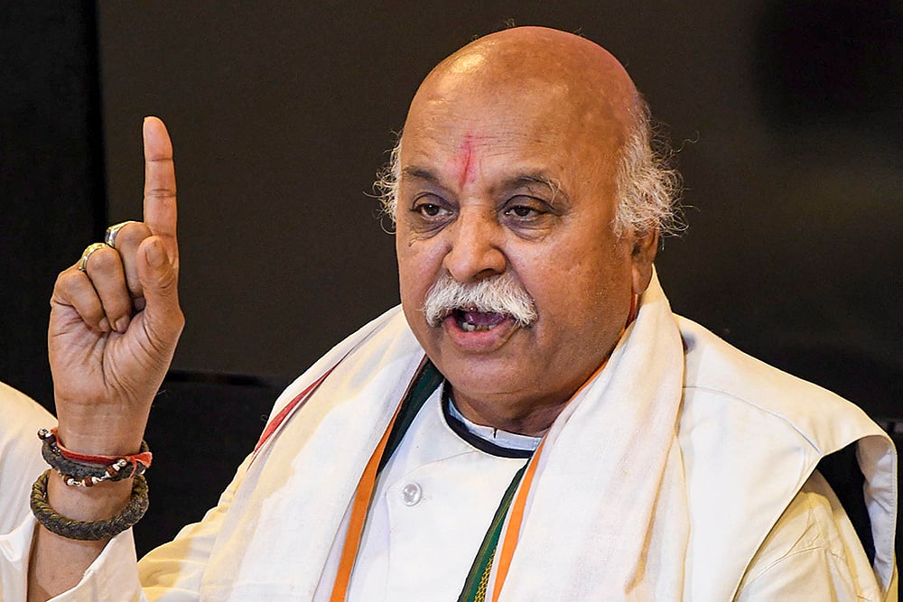 Pravin Togadia addresses media