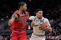 NBA 2026: Milwaukee Bucks End Five-Game Losing Streak With 131-115 Win | Photo: AP/Morry Gash : Milwaukee Bucks' Ryan Rollins tries to get past Chicago Bulls' Dalen Terry during the second half of an NBA basketball game in Milwaukee.