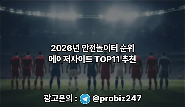 2026년 메이저사이트 순위, 안전놀이터 TOP11 추천