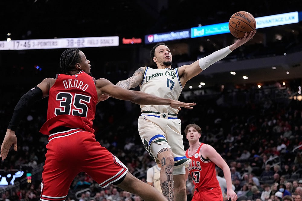 Milwaukee Bucks vs Chicago Bulls NBA basketball game-Amir Coffey